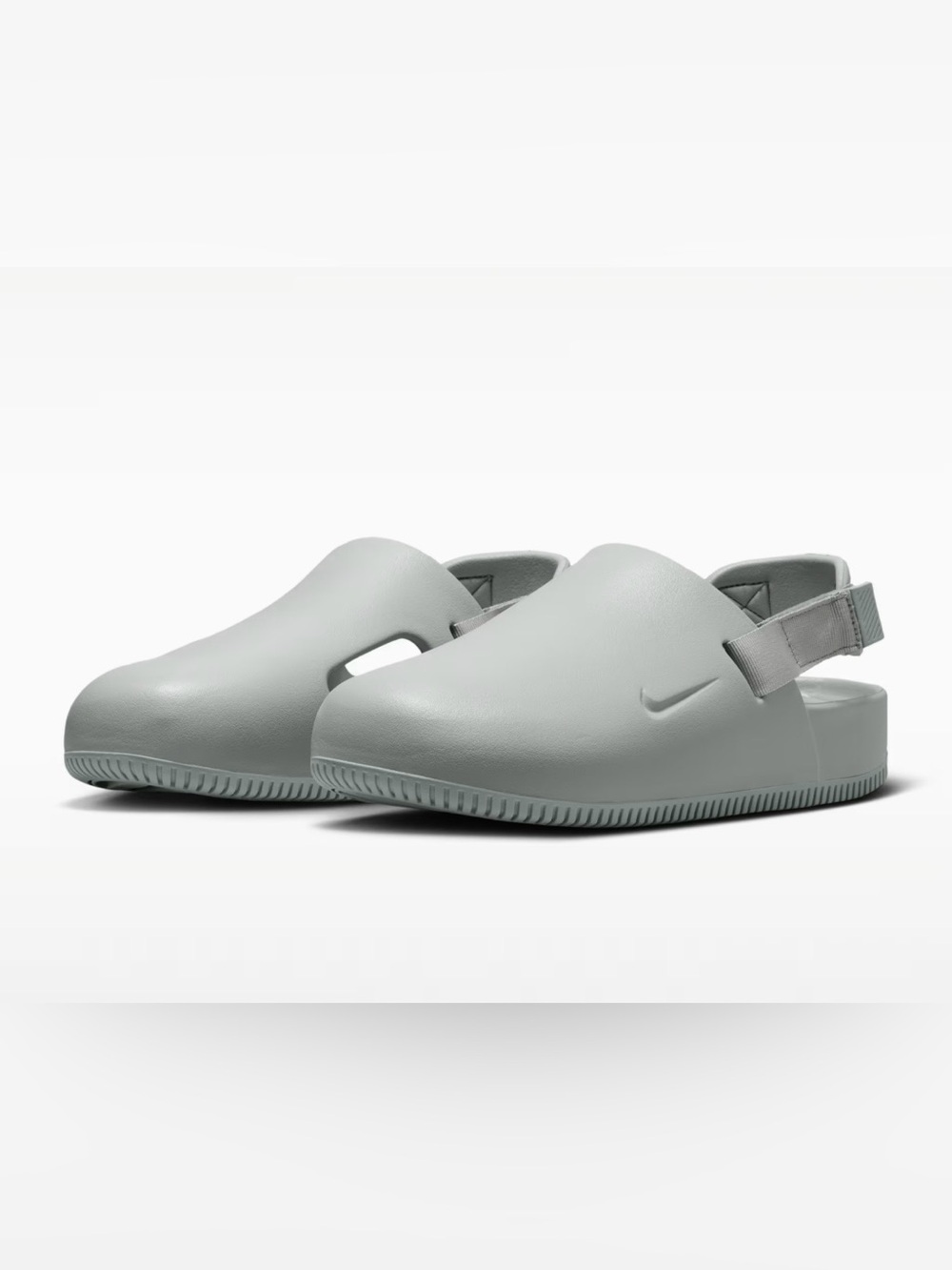 Nike Slip-On Foam Clogs/Mules in Light Gray